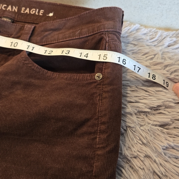 American Eagle 90's Straight Leg Brown Corduroy Pants Size 8 - Picture 11 of 16